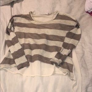 Striped sweater with sheer back
